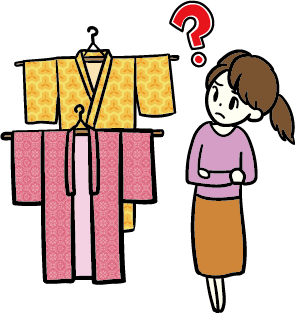 服選びで困っている女性 (Before)